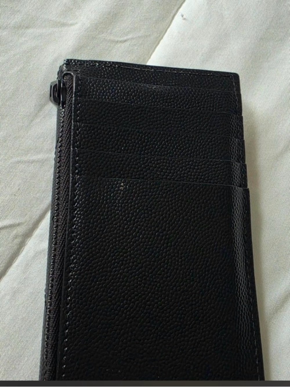 Yves Saint Laurent Black Quilted Envelope Wallet with YSL Logo - Picture 3 of 5